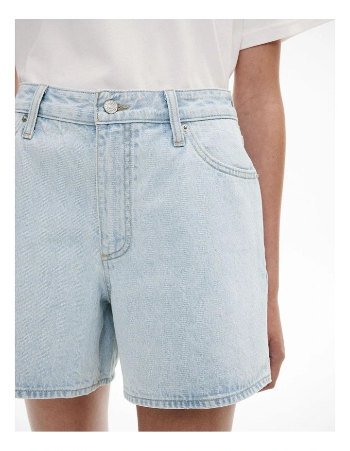 Denim Short in Washed Denim image 3