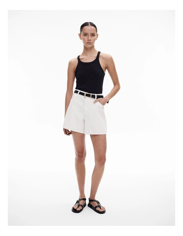 Denim Short in Fresh White image 2