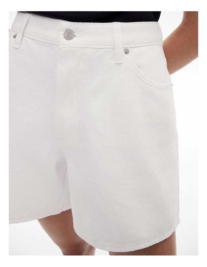 Denim Short in Fresh White image 3