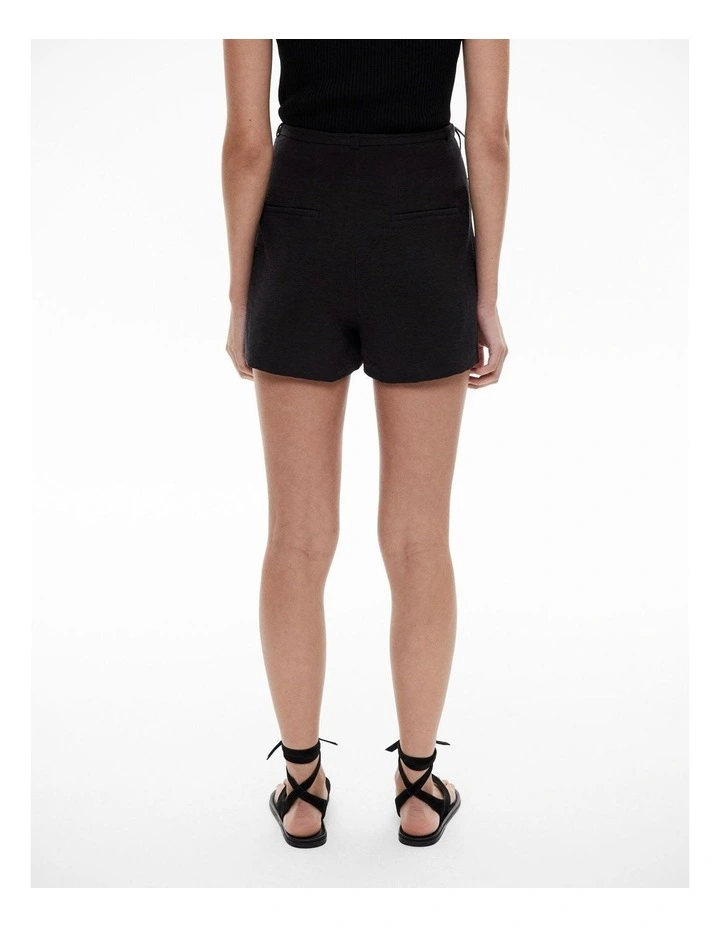 Tie Detail Wrap Skort in Black image 2