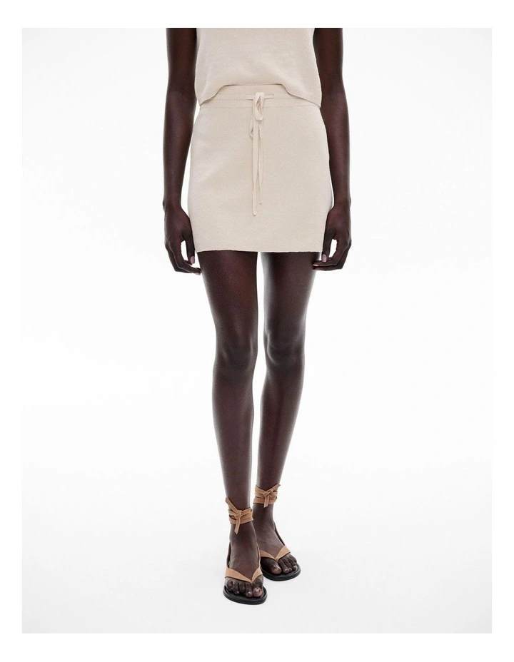 Tie Knit Skirt in Flax image 1