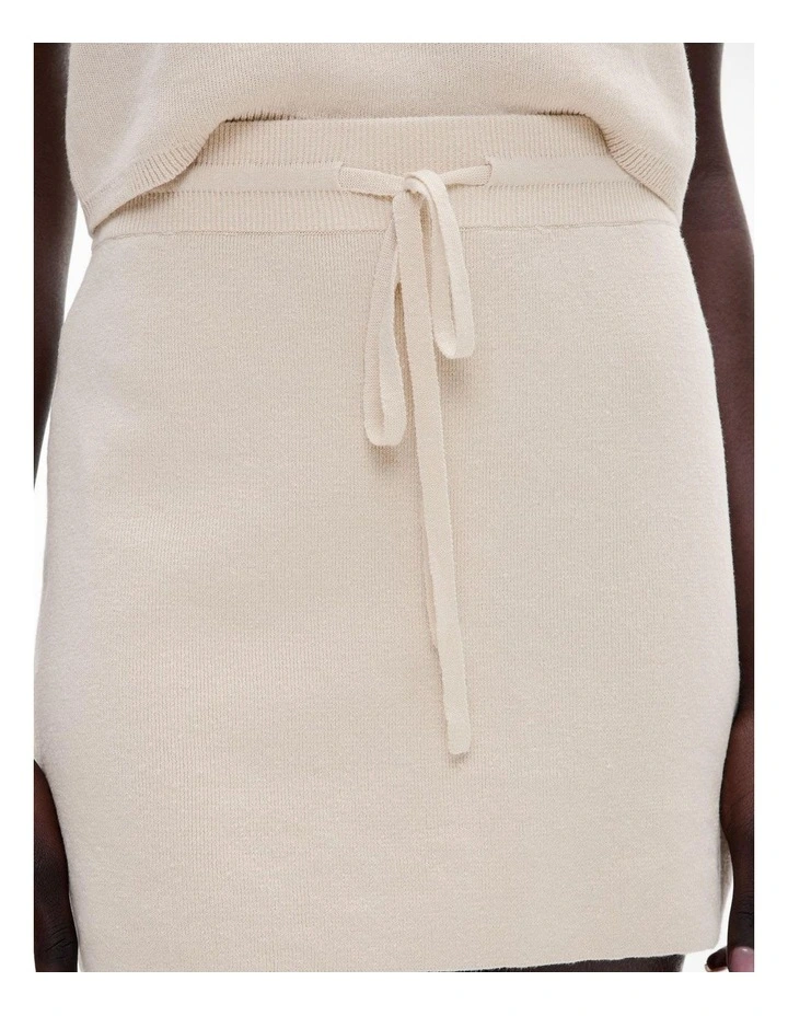 Tie Knit Skirt in Flax image 3