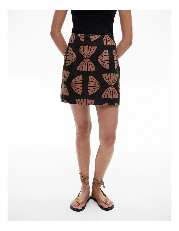 Dart Mini Skirt in Nutmeg Print image 1