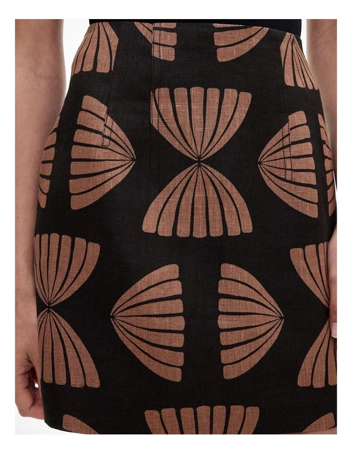 Dart Mini Skirt in Nutmeg Print image 3