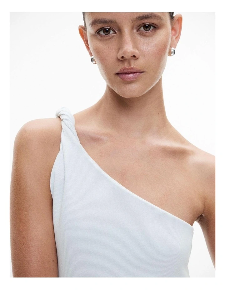 Twist One Shoulder Tank in Baby Blue image 3