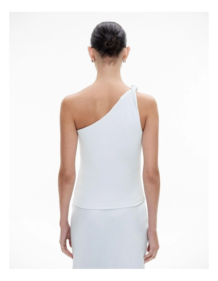 Twist One Shoulder Tank in Baby Blue image 4