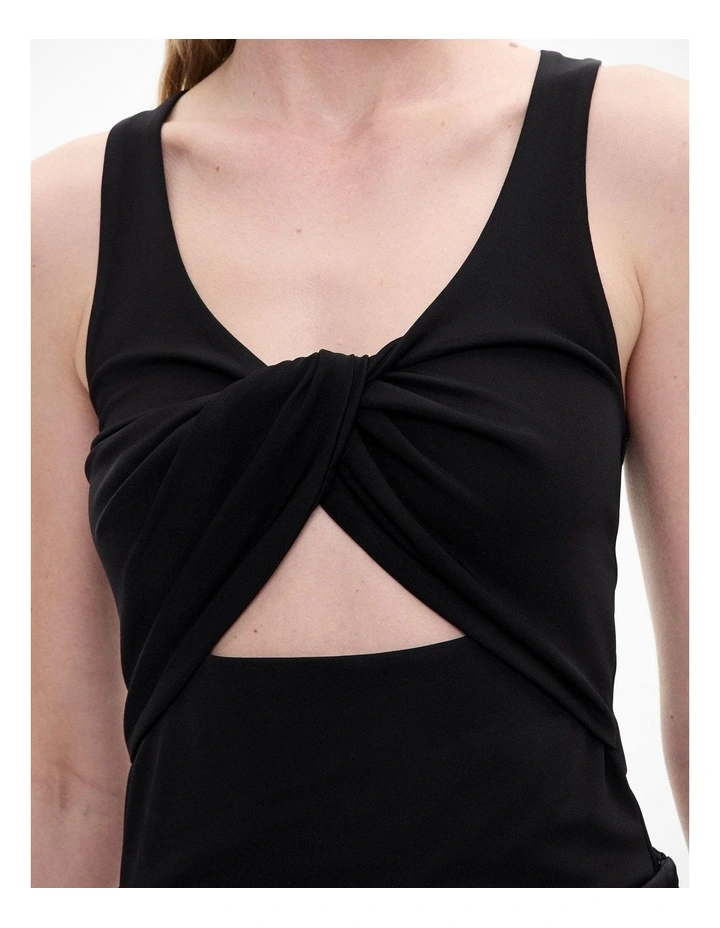 Drape Scoop Tank in Black image 3