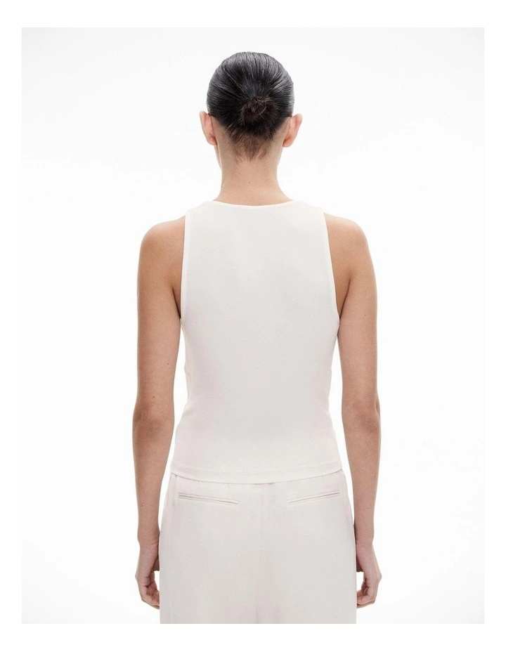 Drape Scoop Tank in Fresh White image 2