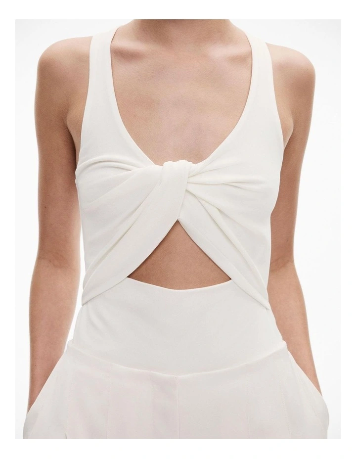 Drape Scoop Tank in Fresh White image 3