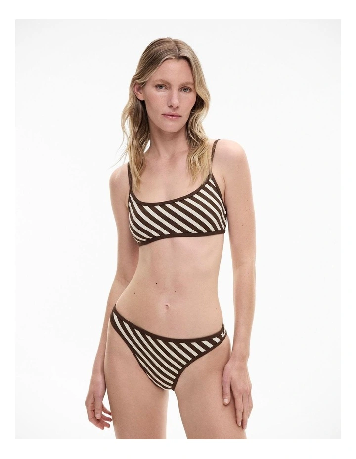 Bikini Top in Chocolate Stripe image 1