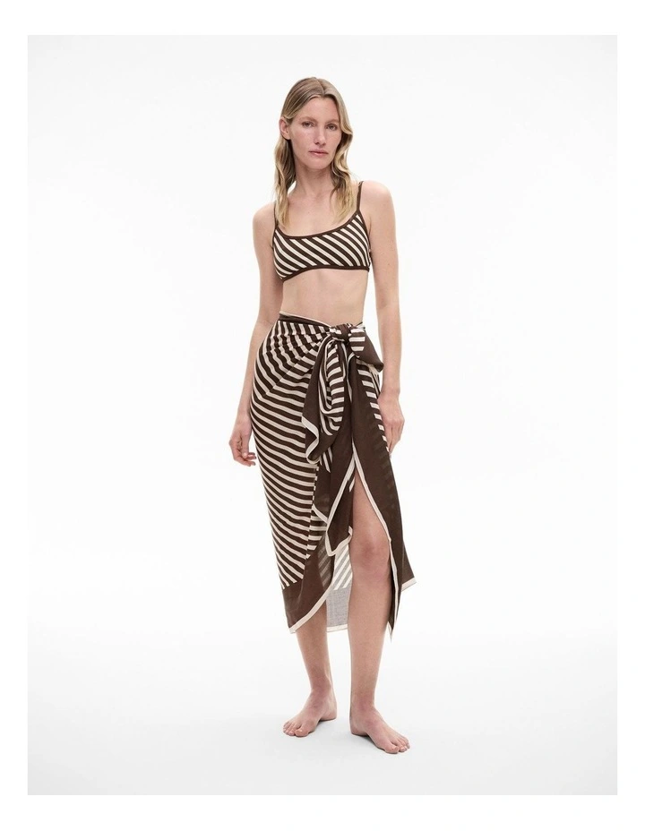 Bikini Top in Chocolate Stripe image 2