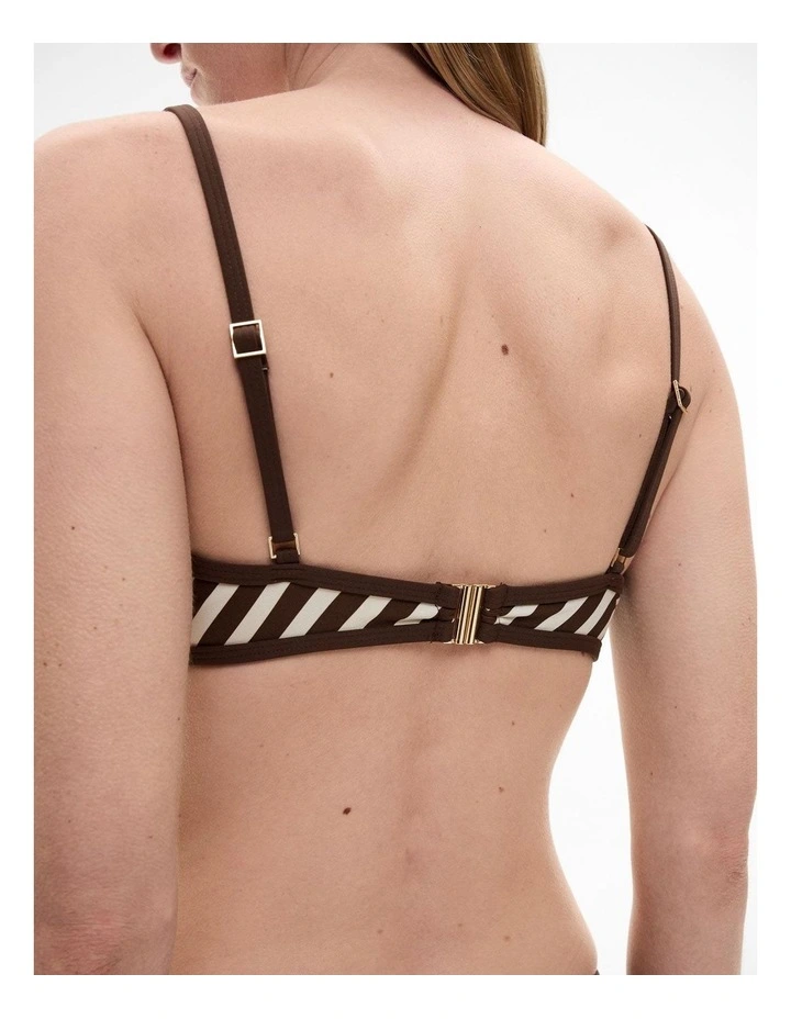 Bikini Top in Chocolate Stripe image 3