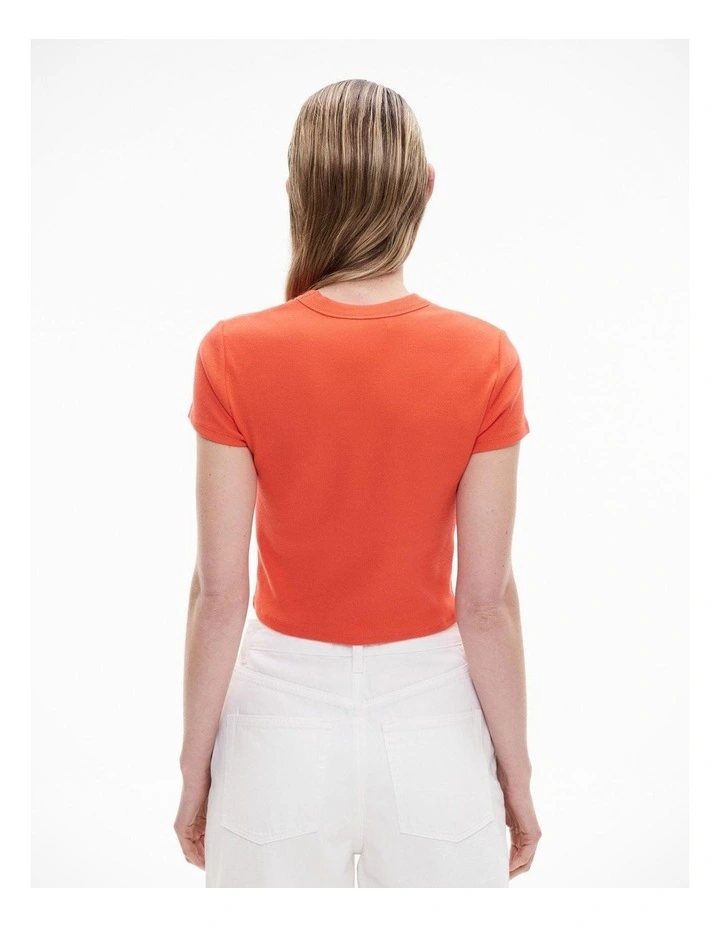 Rib Baby Tee in Tangerine image 2