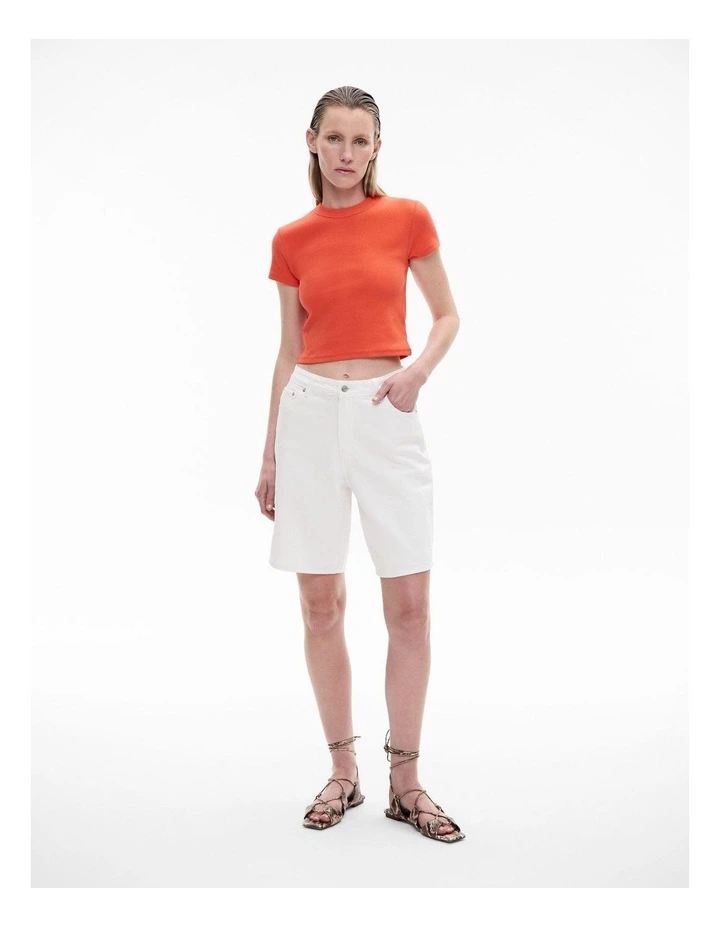 Rib Baby Tee in Tangerine image 4