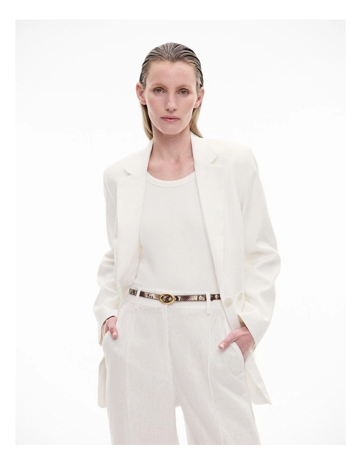 Andie Textured Leather Belt in Snake Multi image 2