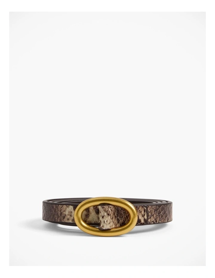Andie Textured Leather Belt in Snake Multi image 3