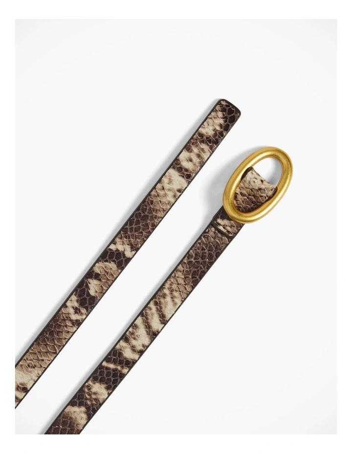 Andie Textured Leather Belt in Snake Multi image 4