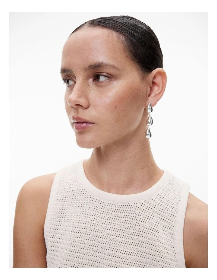Zahra Drop Earring in Silver image 2