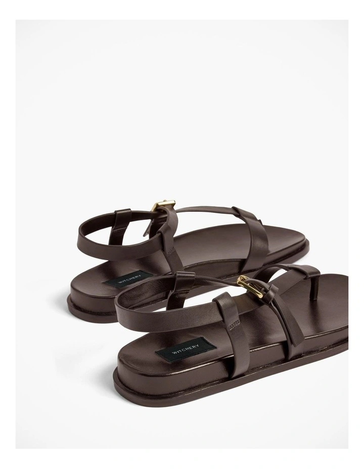 Billie Sandal in Chocolate Brown image 5
