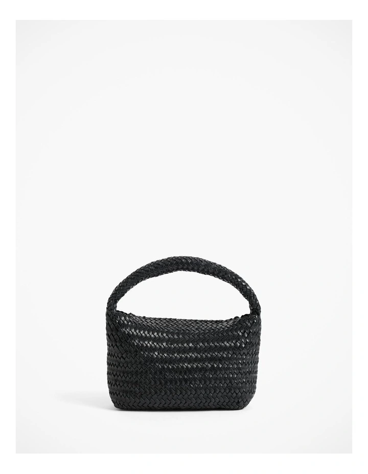 Lydia Mini Woven Bag in Black image 1