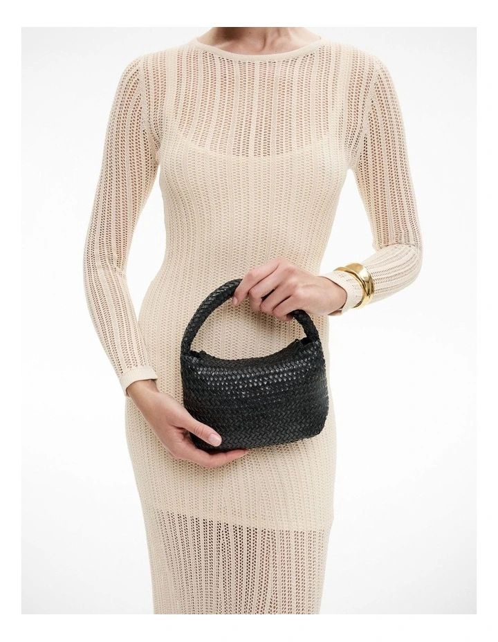Lydia Mini Woven Bag in Black image 2