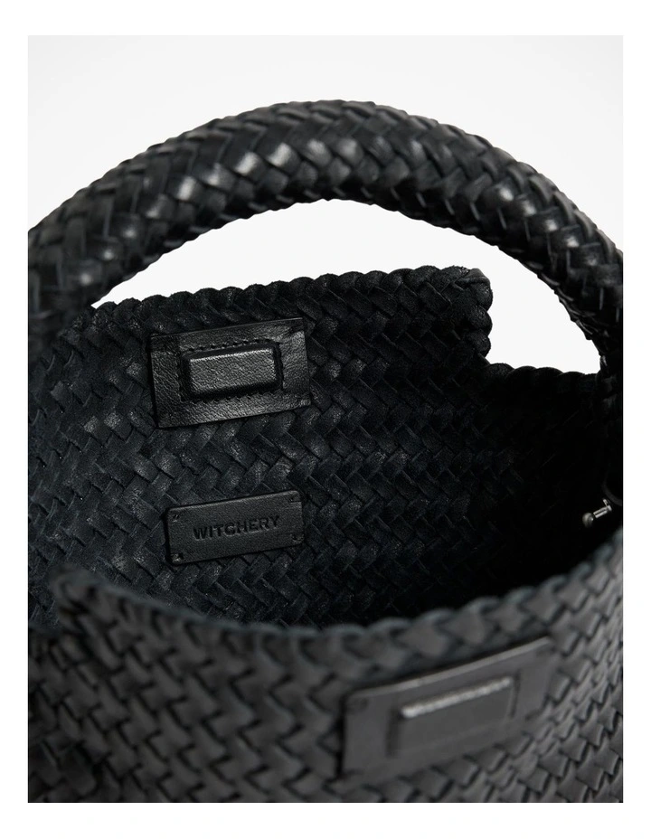 Lydia Mini Woven Bag in Black image 4