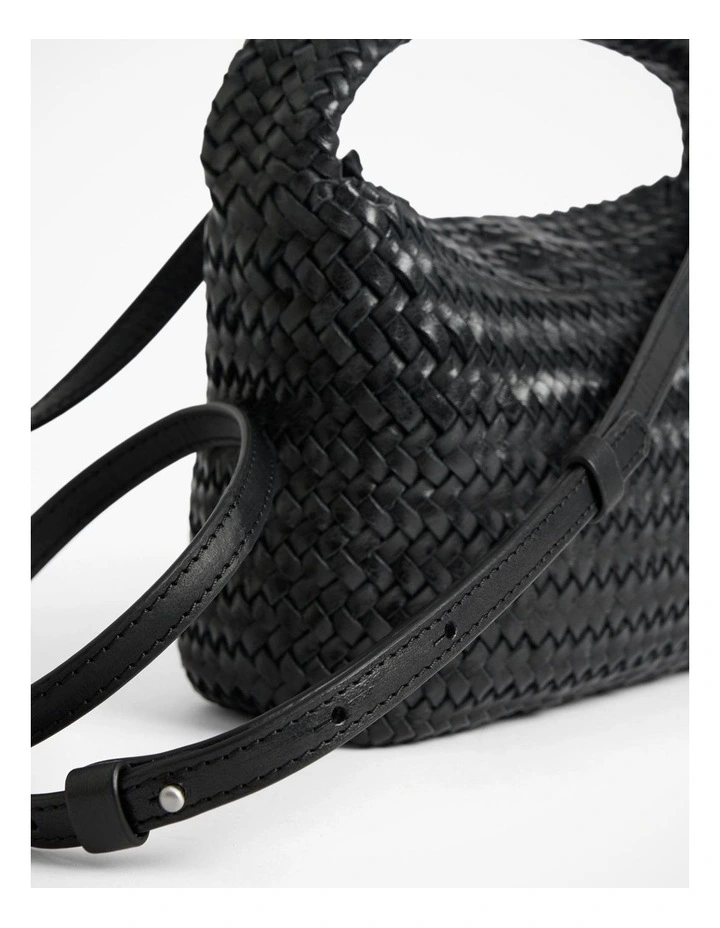 Lydia Mini Woven Bag in Black image 5