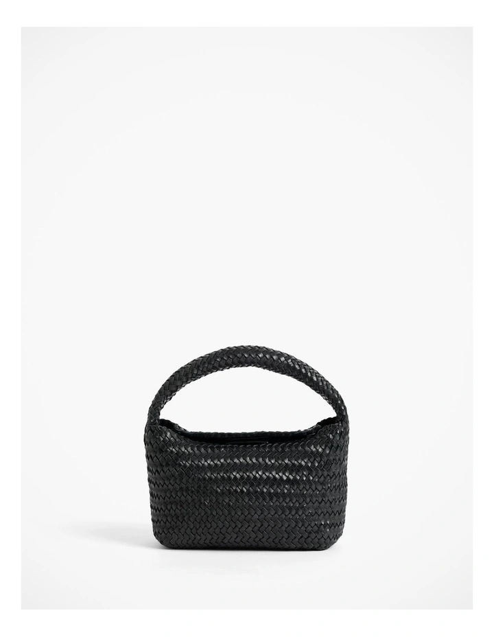 Lydia Mini Woven Bag in Black image 6