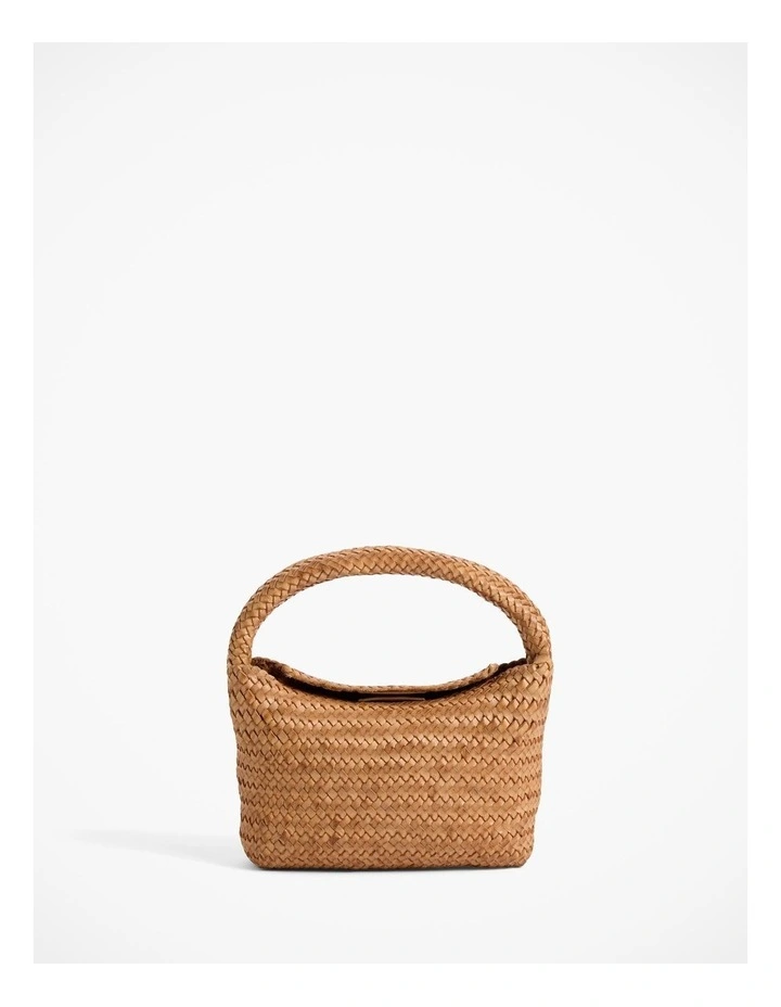 Lydia Mini Woven Bag in Camel image 6