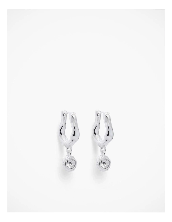 Eliza Crystal Hoop in Silver image 1
