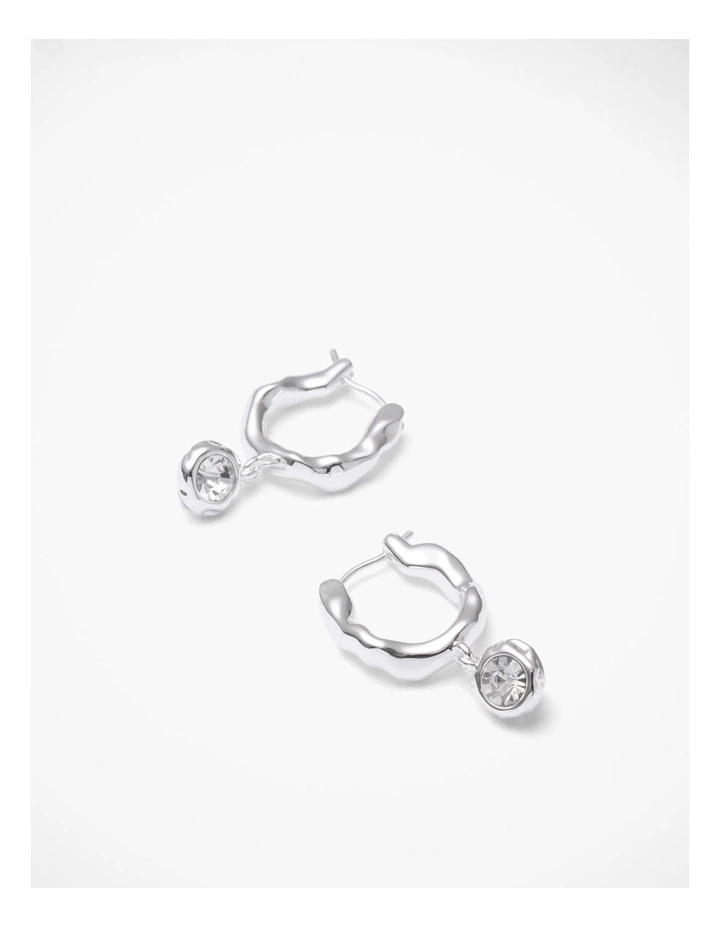 Eliza Crystal Hoop in Silver image 3