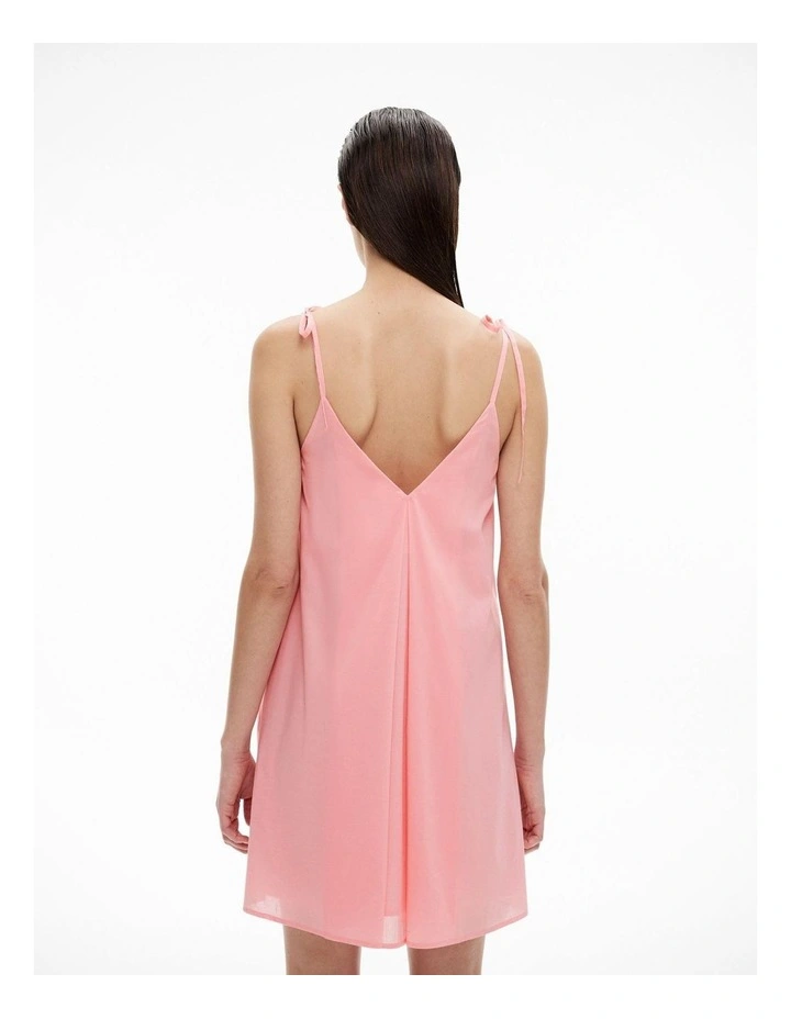 Invert Pleat Mini Dress in Guava image 4