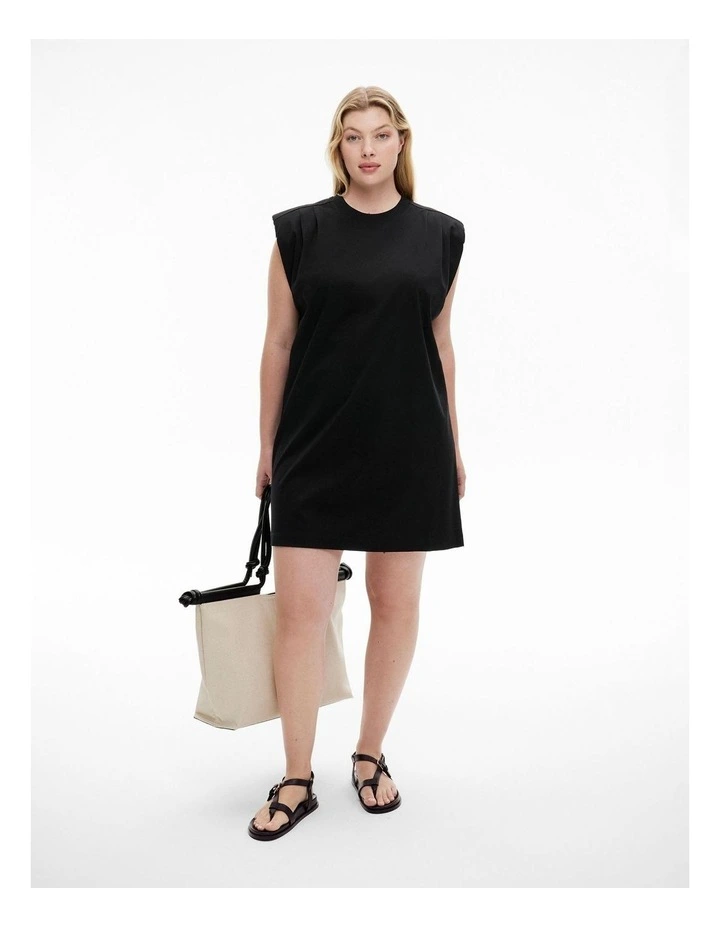 Tie T-shirt Dress in Black image 5
