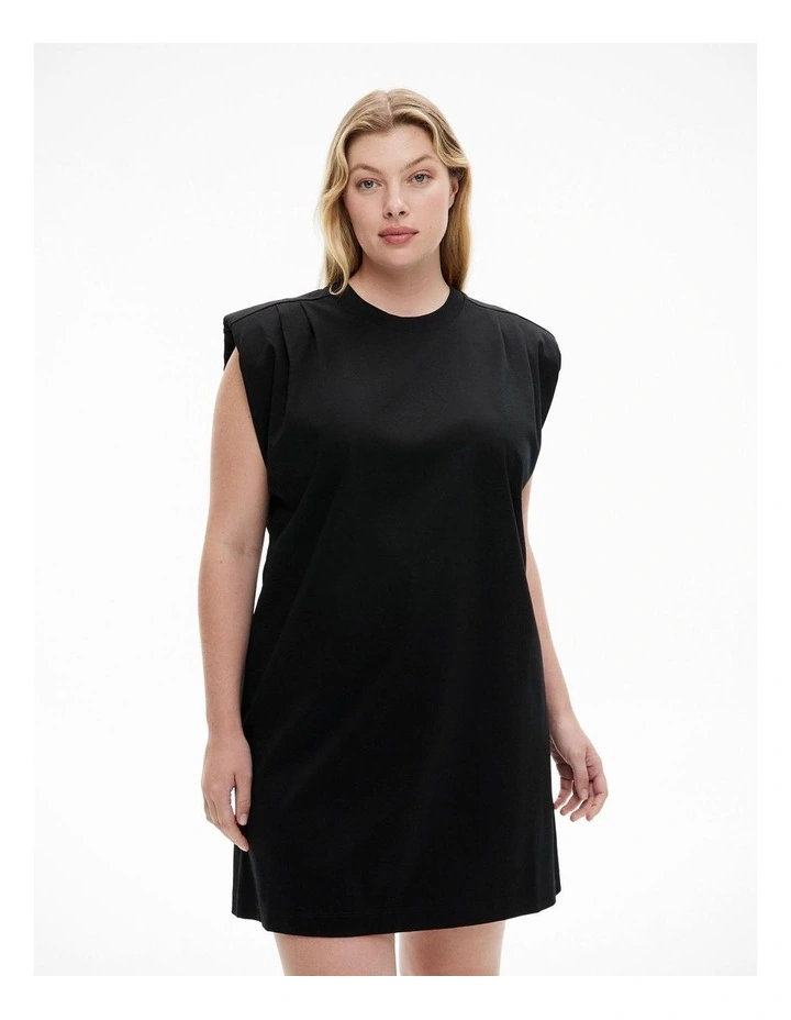 Tie T-shirt Dress in Black image 6