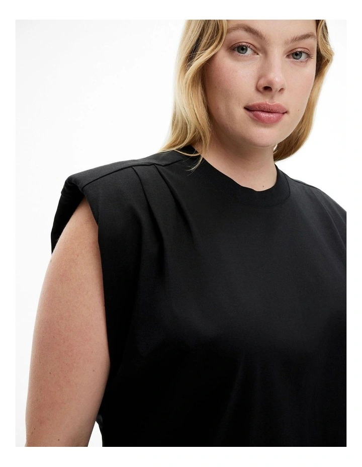 Tie T-shirt Dress in Black image 7