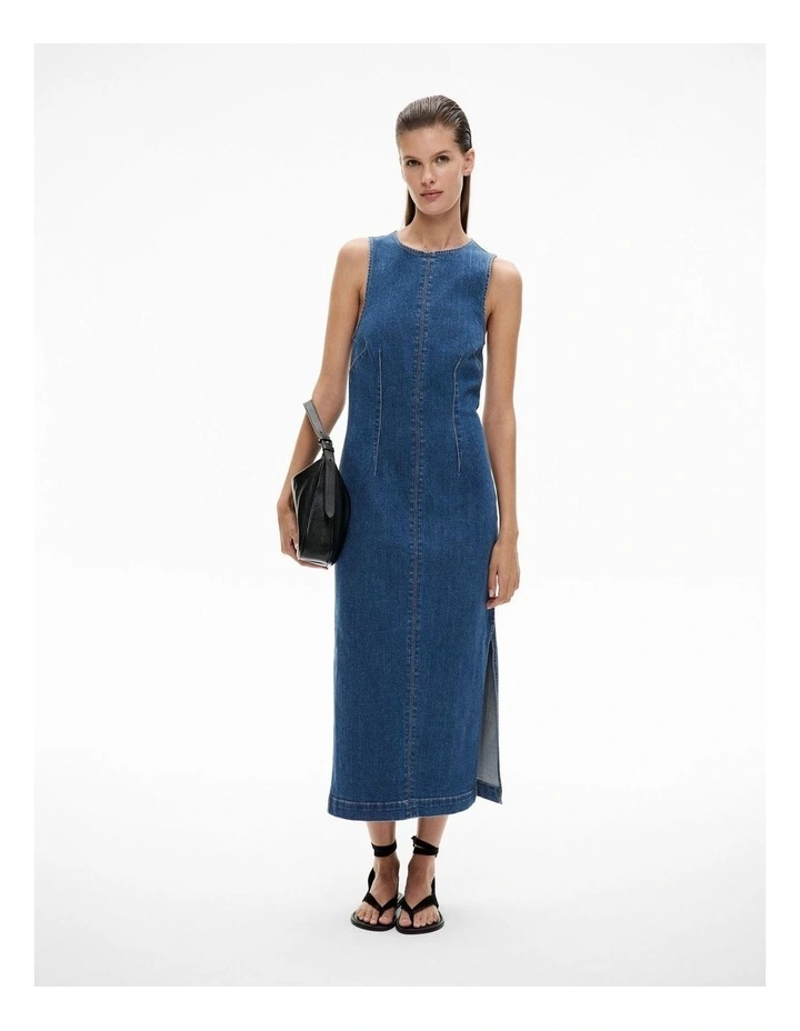 Midi Denim Dress in Indigo image 1