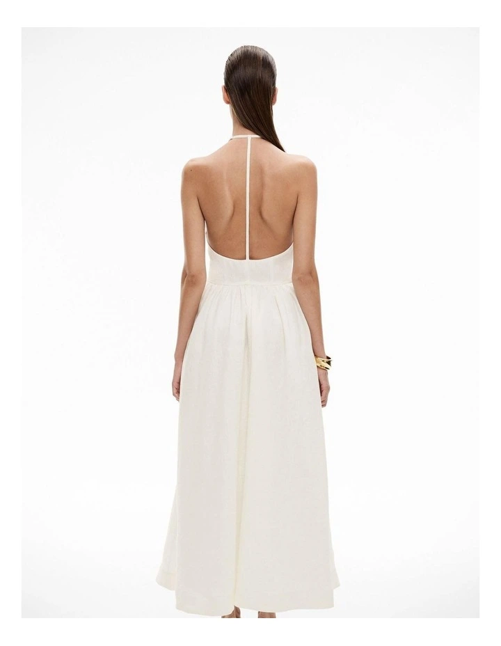 White Textured Drop Waist Dress main image 1