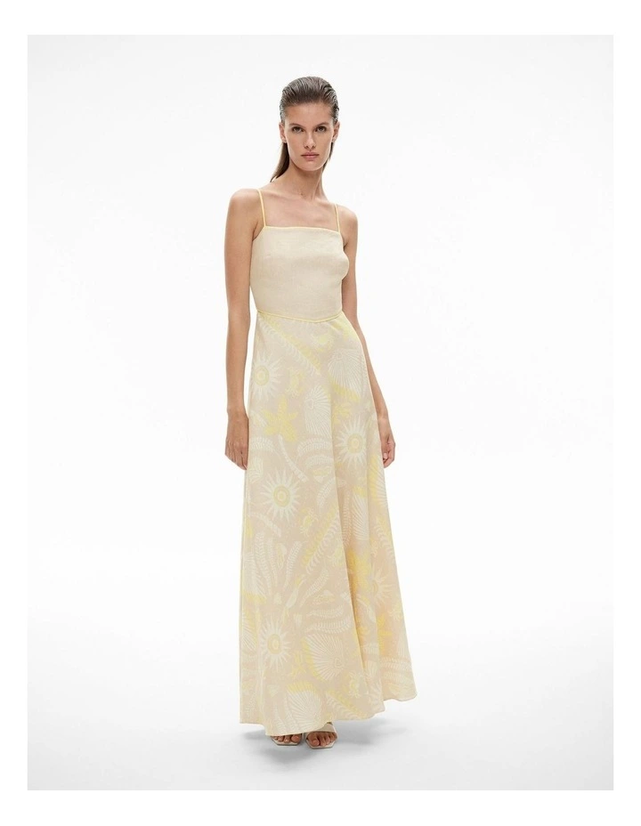 Cut Out Bodice Dress in Stone Print image 1