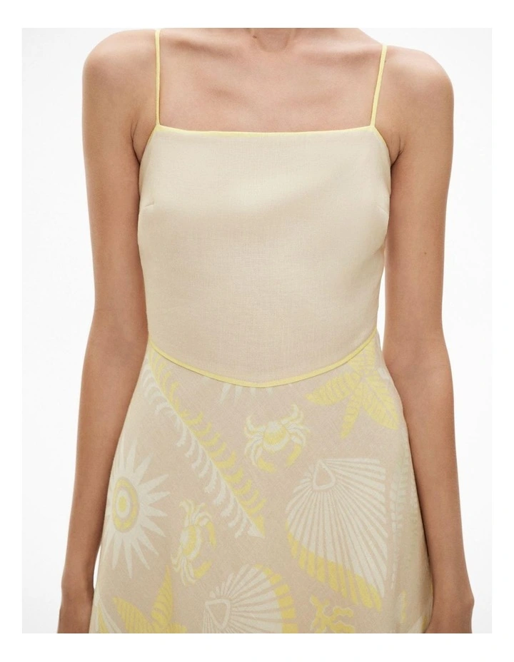 Cut Out Bodice Dress in Stone Print image 3