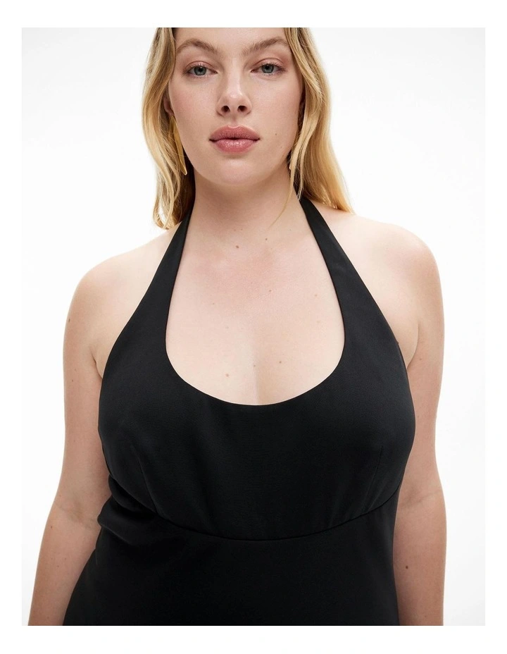 Maxi Tie Halter Dress in Black image 7
