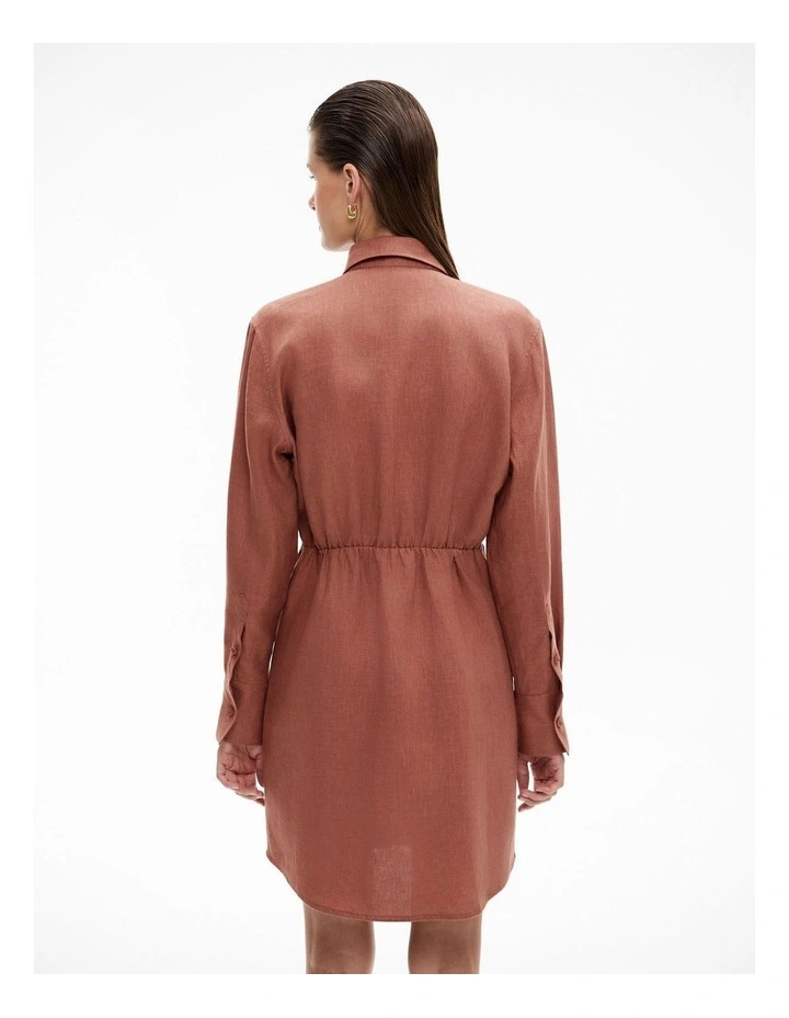 Waisted Shirt Dress in Rosewood image 7