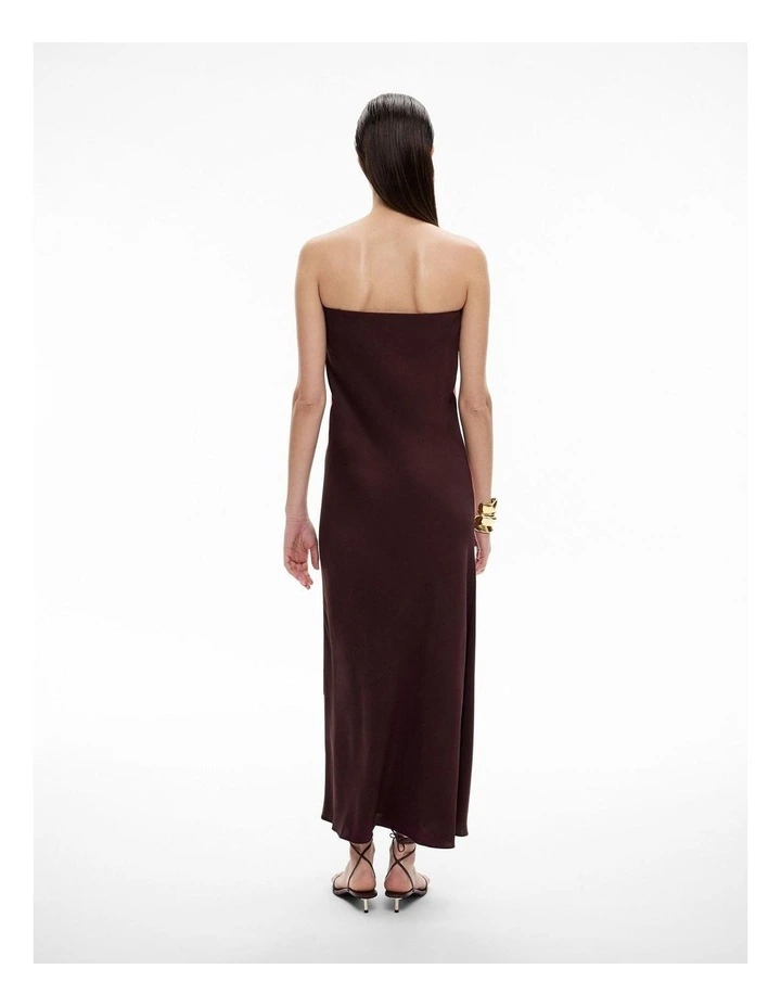 Strapless Maxi Dress in Aubergine Print image 4