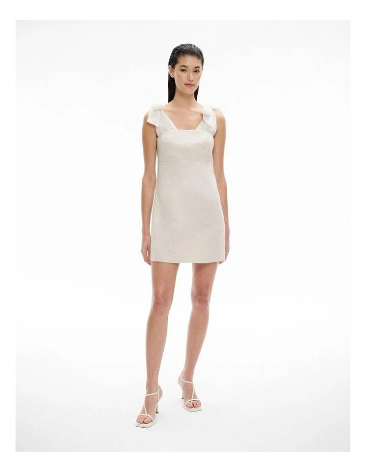 Bow Detail Layered Dress in Stone image 1