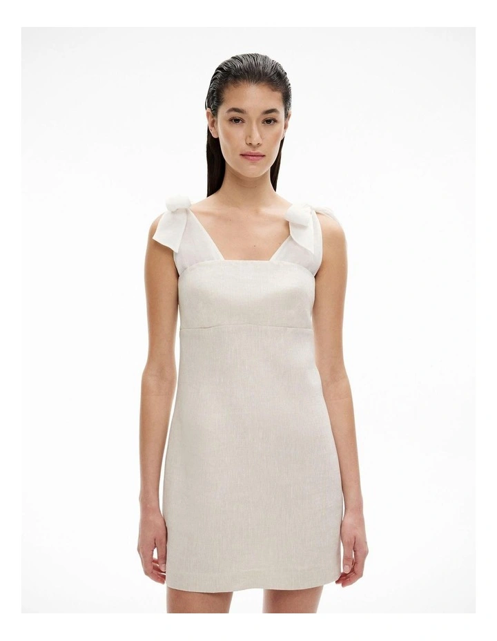 Bow Detail Layered Dress in Stone image 2