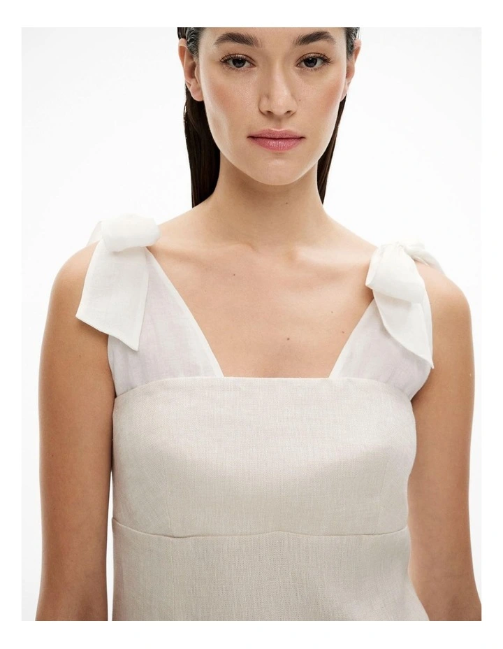 Bow Detail Layered Dress in Stone image 3