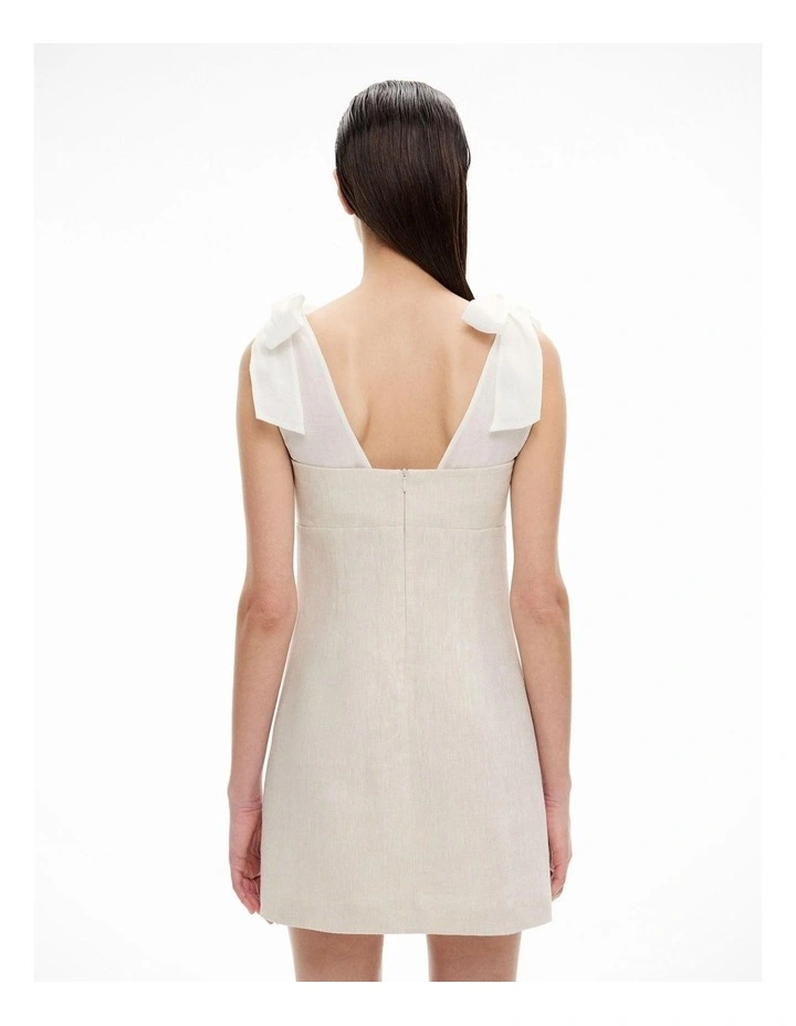 Bow Detail Layered Dress in Stone image 4