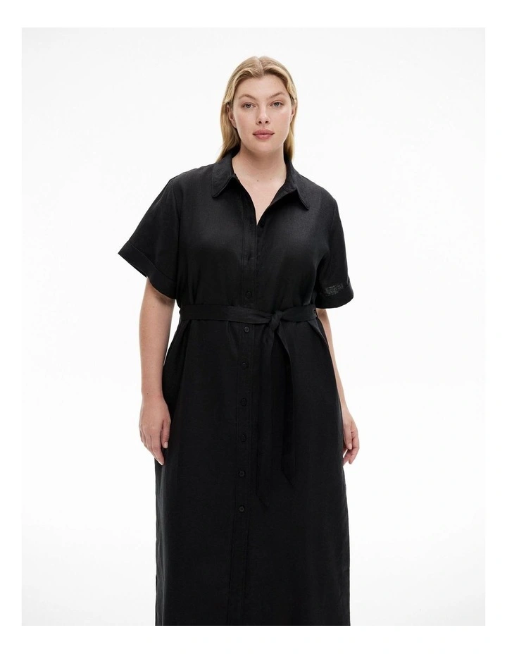 Witchery Longline Shirt Dress in Black | MYER