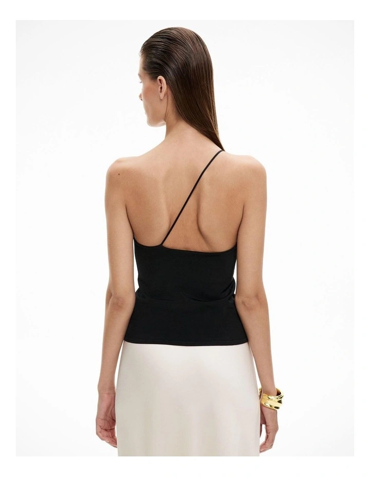 One Shoulder Knit in Black image 4