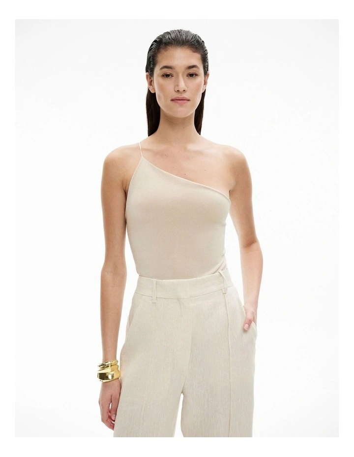 One Shoulder Knit in Stone image 1