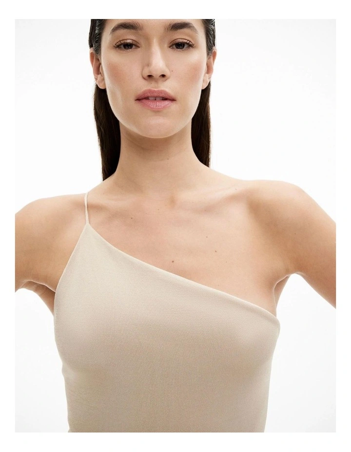 One Shoulder Knit in Stone image 3